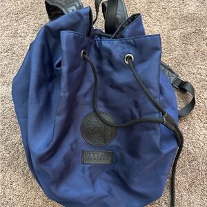 Versace Navy Drawstring Backpack